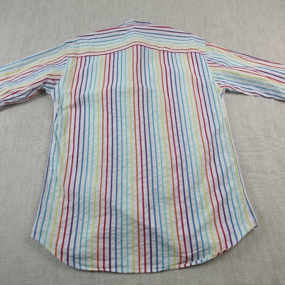Zegna Sport Shirt Mens M Multi Striped Classic Long Sleeve Collared Button Down - Picture 2 of 8